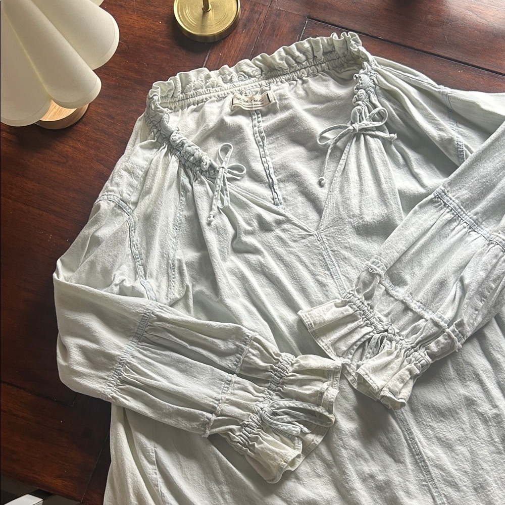 Washed Light Denim Chambray Top - Free People